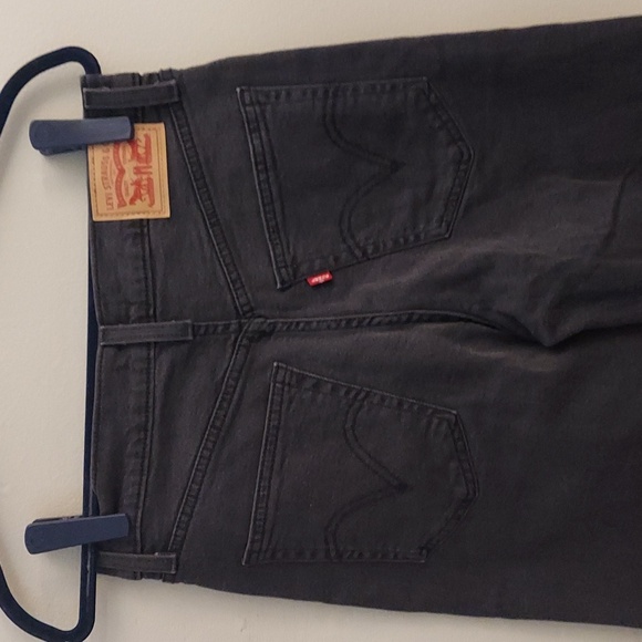 LEVIS Ribcage Straight Ankle High Rise Buttonfly Jeans in Black Wash - Picture 9 of 12